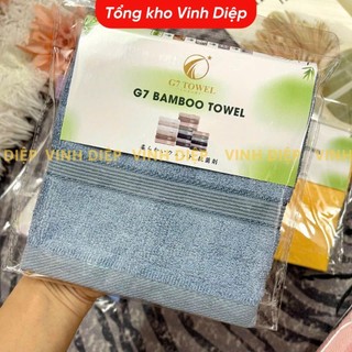 KHĂN MẶT  SỢI TRE CAO CẤP KO XÙ KO PHAI MÀU, khăn G7 bamboo