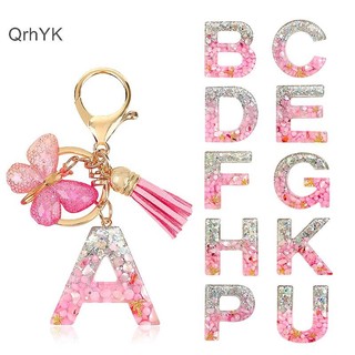 Nhà Máy Thời Trang A-Z Dreamy Sequin Chữ Móc Khóa Dành Cho Nữ sel Bướm Mặt Dây Chuyền Ban Đầu Móc Khóa Ví Treo Túi Quyến Rũ Móc Chìa Khóa Xe QrhYK