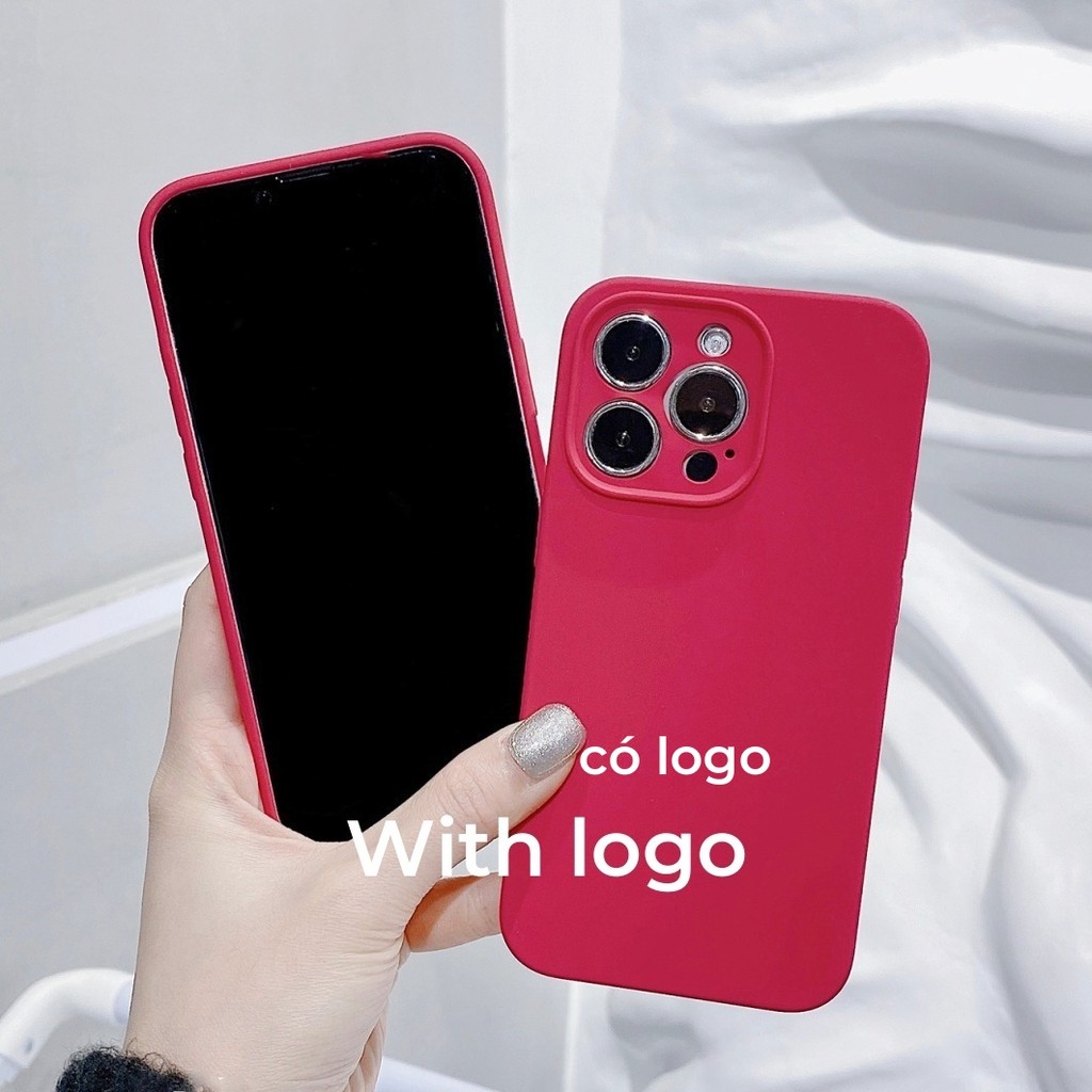 Vỏ silicon màu đỏ hồng cho iPhone 17 / 16 / 15 / 14 / 13 / 12 / 11 / Air / Pro max Bảo vệ vỏ chống rơi