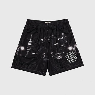 Quần Short Bóng Rổ Thoáng Khí Mau Khô Phong Cách Mỹ Eric Emanuel American EE Mới Mùa Hè Kích Thước Lớn Màu Trắng Đen Không Đầu Gối Có Lưới Thoáng Khí Cho Nam Và Nữ Chạy Bộ