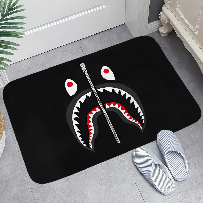 Bape Thảm lót cửa chùi chân Chống Trượt Họa Tiết Rằn Ri Kích Thước 60 X 40Cm