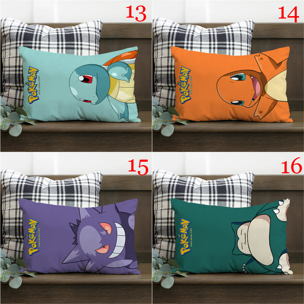 Vỏ Gối Chữ Nhật In Hình Pikachu Hai Mặt Bằng Polyester Trang Trí Nhà Cửa (Không Kèm Lõi)