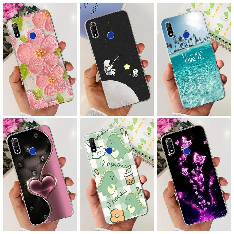 Vỏ Cho Realme 3 Ốp Lưng RMX1821 Chống Sốc Thời Trang Dễ Thương Ngộ nghĩnh Mát Họa Tiết Dành Cho Realme 3 Ốp Lưng Điện Thoại TPU Trong Suốt