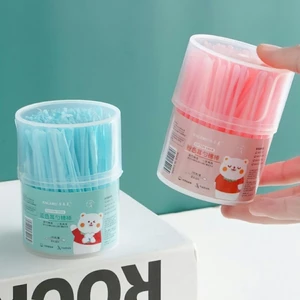 Hộp 100 Tăm Bông Cải Tiến 2 Đầu, 1 Đầu Lấy Ráy Tai, 1 Đầu Bông Thấm Hút Tốt -GIOVA