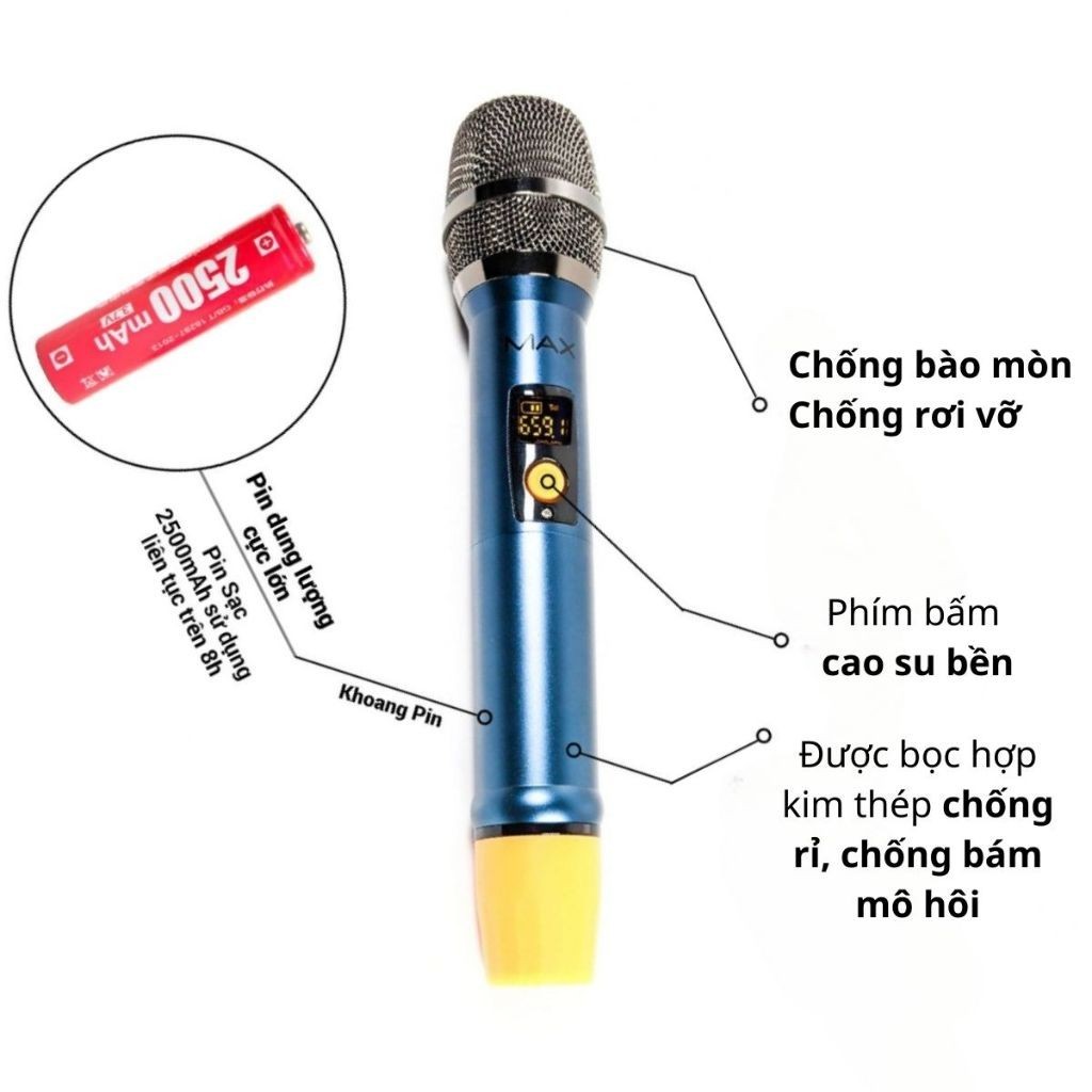 Bộ 2 Micro Không Dây Chính Hãng, Bắt Âm Thanh Rõ Chuẩn, Kết Nối Được Đa Thiết Bị, Kèm Pin Sạc - ảnh 4