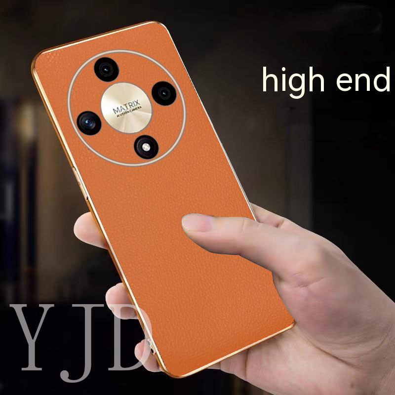 Ốp YJD Cho Honor X9b Thanh Lịch Màu Trơn Da Siêu Mỏng Mạ Điện Cạnh Chống Sốc Ốp Lưng Điện Thoại