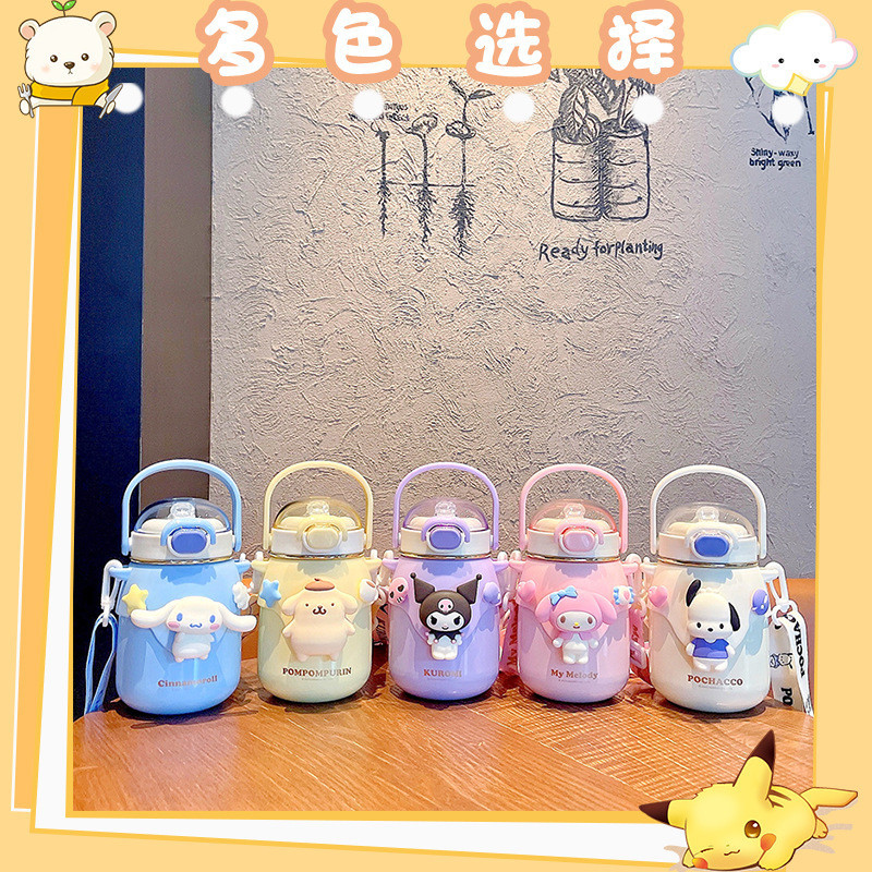 Bình Nước Giữ Nhiệt Sanrio Kuromi 700ML INOX 316 - Bình Giữ Nhiệt Nhân Vật Hoạt Hình Trẻ Em Có Ống Hút Tặng Kèm Sticker