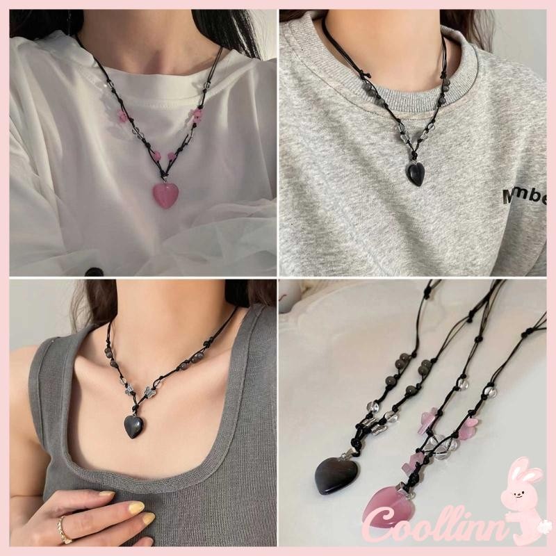 Vòng Cổ Choker Dây Thừng Đính Đá Quý Unisex