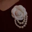 MERIGGIARE Hoa Camellia Trâm Cài, Vintage Len Ngọc Trai Tua Rua Tua Rua, Phong Cách Hàn Quốc Thời Trang Nữ Ve Áo Chân
