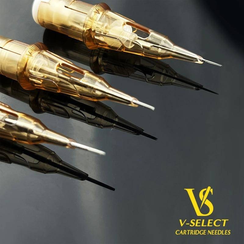 Ez V-select Tattoo Cartridge Kim xăm #08 0,25mm #06 Phụ kiện hình xăm Makup vĩnh viễn bằng vải lót tròn 0,18mm20 Cái / hộp