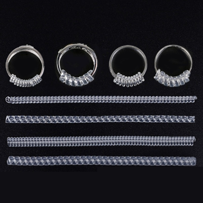 Mis 8 Chiếc Vòng Kích Thước Điều Chỉnh Xoắn Ốc Mùa Xuân Nhựa Bảo Vệ Trang Sức Resizer Vô Hình Rời Nhẫn Cuộn Dây Quấn Cho Nam Và Wo