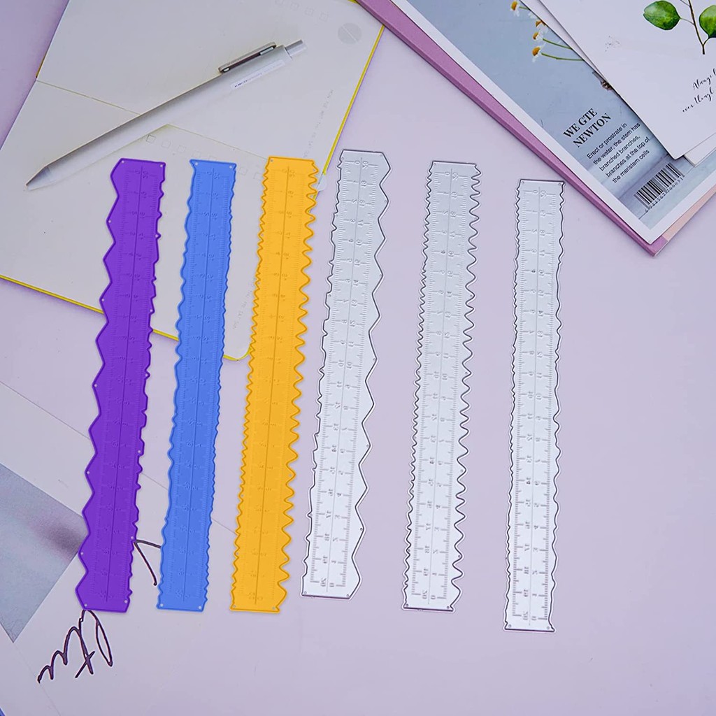 3 Thước Series Kim Loại Thép Carbon Khắc Khuôn DIY Sổ Lưu Niệm Cắt Giấy Thủ Công Dập Nổi Bản Mẫu