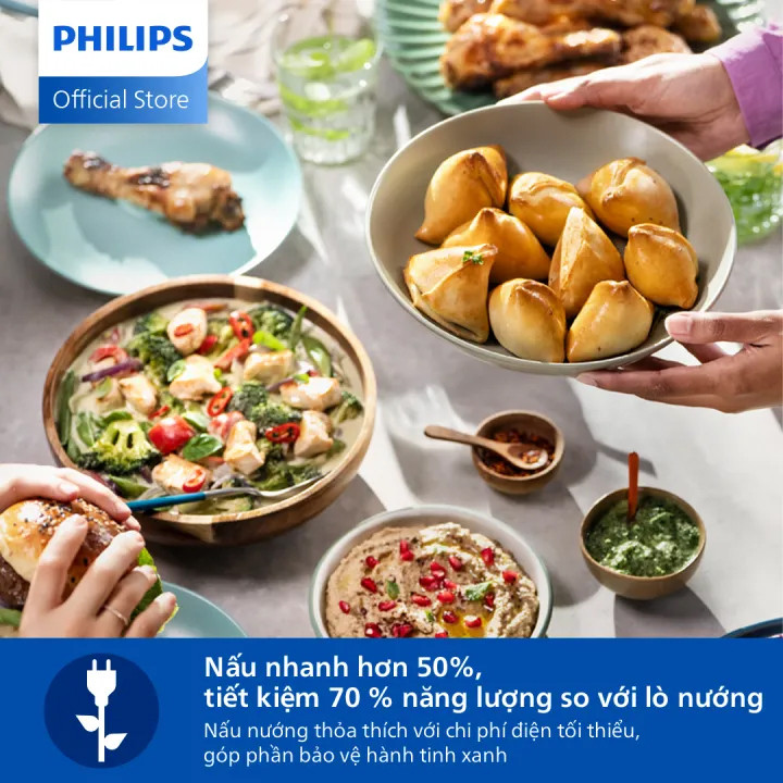 Nồi Chiên Không Dầu Thế Hệ Mới Philips NA120/00 - NA130/00 - NA150/00 - NA230/00 Công Nghệ RapidAir