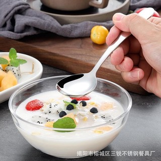 ( M4 ) Combo 10 muỗng ăn cơm ăn súp  ăn phở đáy tròn M4 inox 304 có 3 size nhỏ trung lớn loại tốt