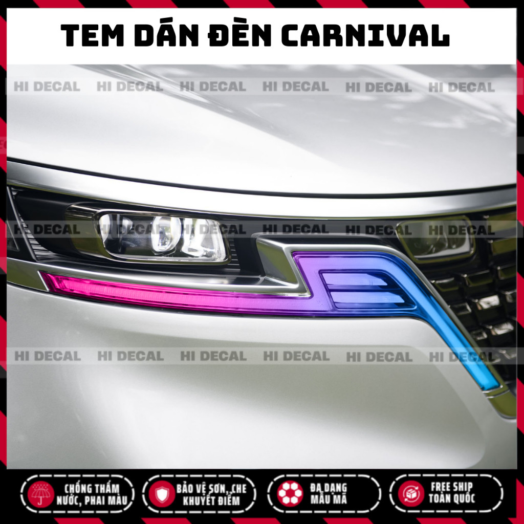 Tem đèn Carnival,  decal dán đèn Carnival trang trí chống thấm nước, bền màu