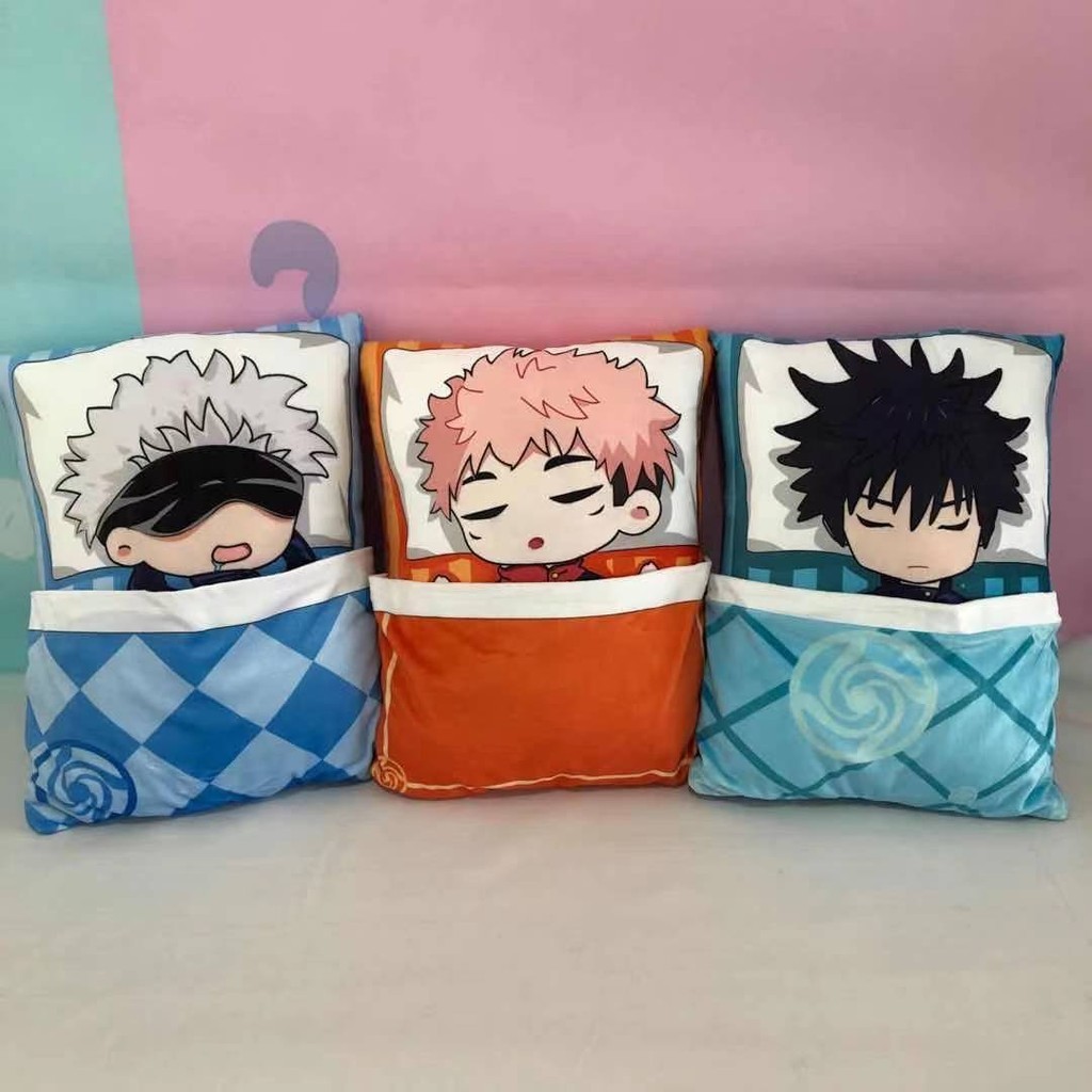 ST2 Jujutsu Kaisen Anime Sang Trọng Gối Mềm Nhồi Bông Búp Bê Đồ Chơi Gojou Satoru Yuuji Megumi Trang Trí Nhà Quà Tặng TS2