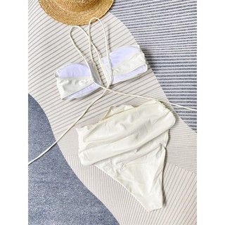 Bikini 2 Mảnh Đi Biển Đính Hoa Cao Cấp Quần Cạp Cao Hàng QCCC OceanBlu