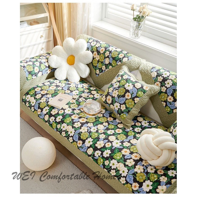 Phong Cách Pháp Nguyên Chất Cotton Sofa Đệm Vải Chống Trơn Trượt Mục Vụ Tươi Sofa Bao Khăn Bốn Mùa Đa Năng Sofa Đệm