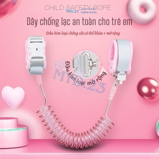 Dây dắt trẻ em đi dạo Myd.23 có còi báo động an toàn cho bé màu hồng/xanh đa dạng mẫu dây đeo tay chống lạc, chống cắt