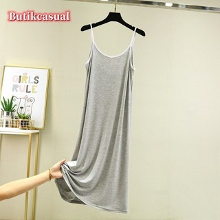 Váy cotton modal dáng rộng, không tay, mặc phòng chờ thoải mái, đồ ngủ nữ mùa hè