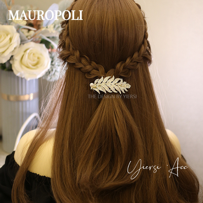 Mauropoli Kẹp Tóc Hàn Quốc Lớn, Kim Cương Giả, Đuôi Ngựa, Lông Hoa, Phụ Kiện Bướm, Kẹp Ngang