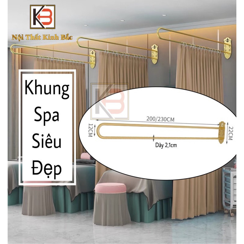 [ Khung Rèm Spa Đẹp ] Phụ Kiện khung rèm spa KB, giá treo rèm spa chắc ...