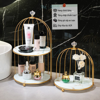 Kệ lồng chim đựng mỹ phẩm Bunnies trang trí nhà cửa đựng đồ nước hoa kệ bánh trái mỹ phẩm sang trọng 1-2 Tầng