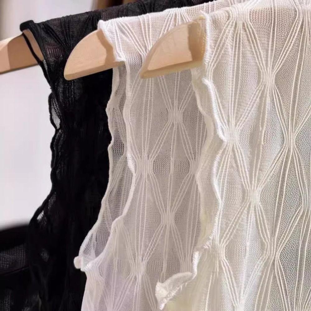 Áo Vest cổ giả JVSUB, Áo lót cổ ren mềm mại dành cho nữ, Áo sơ mi nửa cổ cao mùa thu đông Áo sơ mi ren bằng gỗ hàng đầu