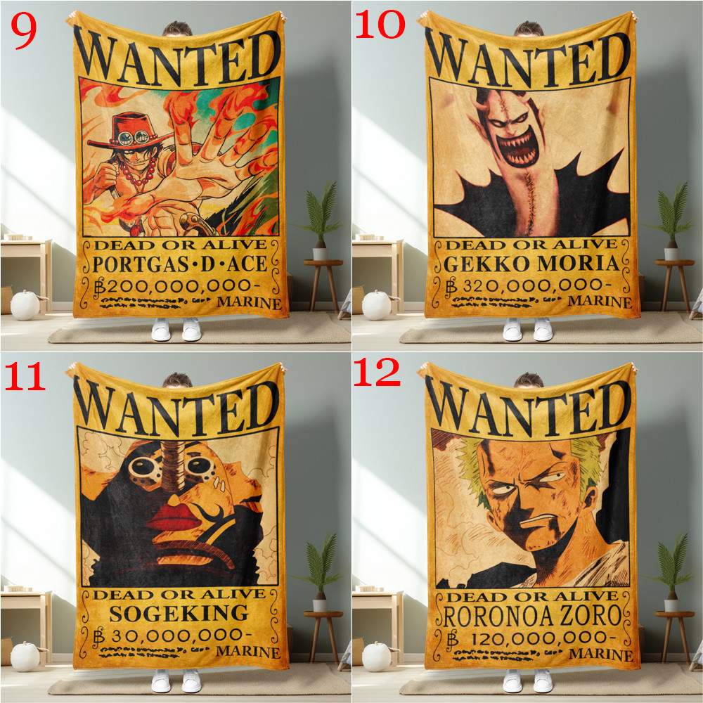 One PIECE Wanted Warrant Series Chăn Flannel In Một Mặt Chăn Flannel Điều Hòa Không Khí Chăn Món Quà Tốt Nhất Cho Người