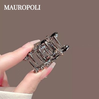 Mauropoli [Sẵn Sàng] Kẹp Tóc Cao Cấp Nữ Kim Cương Giả Hoa Cá Mập Kẹp Kẹp Kim Loại Nhỏ Đầu Nửa Đầu Tóc Mũ Đội Đầu