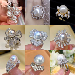 ⭐ Nguyên Bản Sang Trọng Đa Phong Cách Ngọc Trai Series Pháp Nơ Nhẫn Nữ Mở Đầu Có Thể Điều Chỉnh Phong Cách Sang Trọng Phù Hợp Với Đầy Đủ Kim Cương Trang Sức