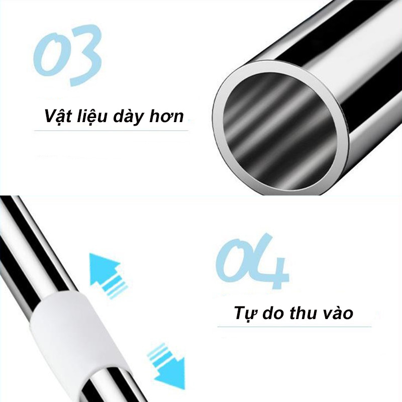 Thanh treo đa năng inox không cần khoan tường，Tường Cây Treo Quần Áo Thông Minh