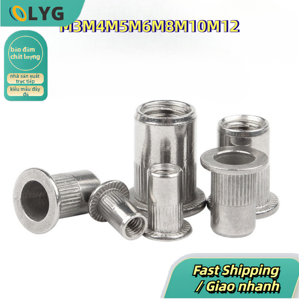 Đai ốc rivet và đai ốc biển số xe, thép không gỉ 304, kích thước M3/M4 ...