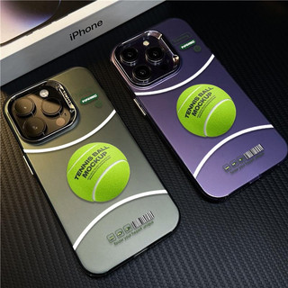 Ốp điện thoại thể thao tennis minh họa mạ điện cho iPhone 16 15 14 13 12 11 Pro Max