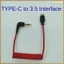 Cáp USB C sang 3.5mm cho RODE Wireless Go II, Cuộn góc phải TRS Nam DAC AUX Adapter Thay thế dây âm thanh