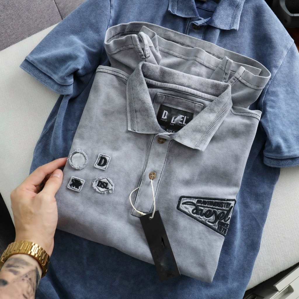 Áo thun polo D.I.E.S.E.L wash acid_tactical_dã ngoại