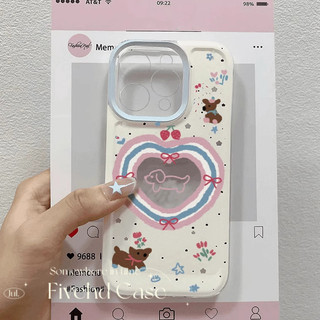 Ins Hàn Quốc Vỏ hình trái tim hoạt hình dễ thương Tương thích cho iPhone 11 15 14 13 12 Pro Xs Max XR X 7 8 6 6s Plus SE Nhật Bản Vỏ điện thoại TPU mềm Vỏ bảo vệ chống sốc