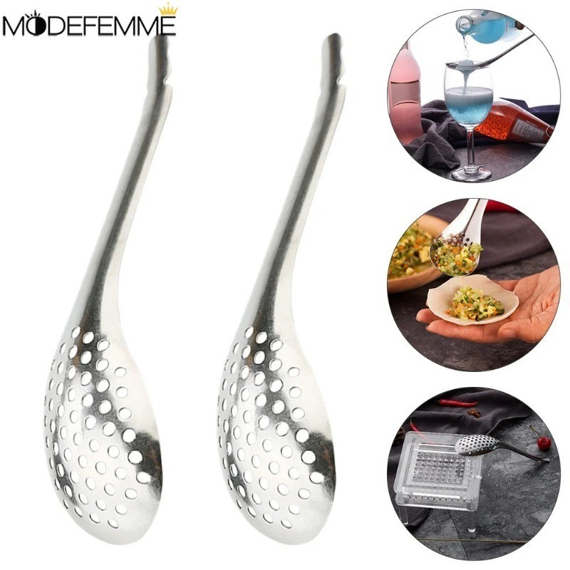 Muỗng có rãnh Skimmer - Muỗng lọc nhà bếp - Muỗng lọc bằng thép không gỉ - Phụ kiện nấu ăn nhà bếp - để thoát nước và chiên nấu ăn