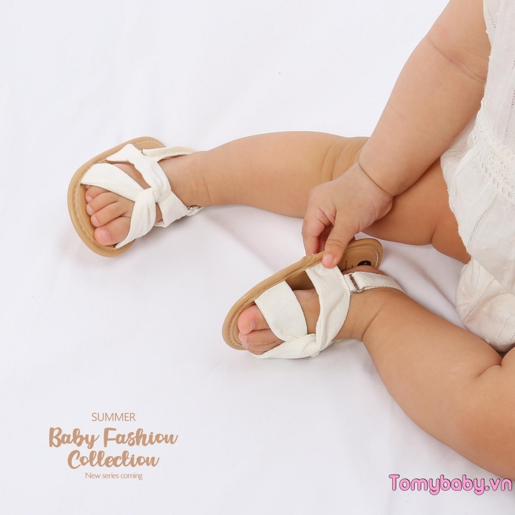 Xăng đan Bé Gái Thoáng Khí Mùa Hè Phong Cách Đơn Giản Màu Trơn Đế Mềm Cho Trẻ Sơ Sinh Ngoài Trời Trong Nhà Prewalker