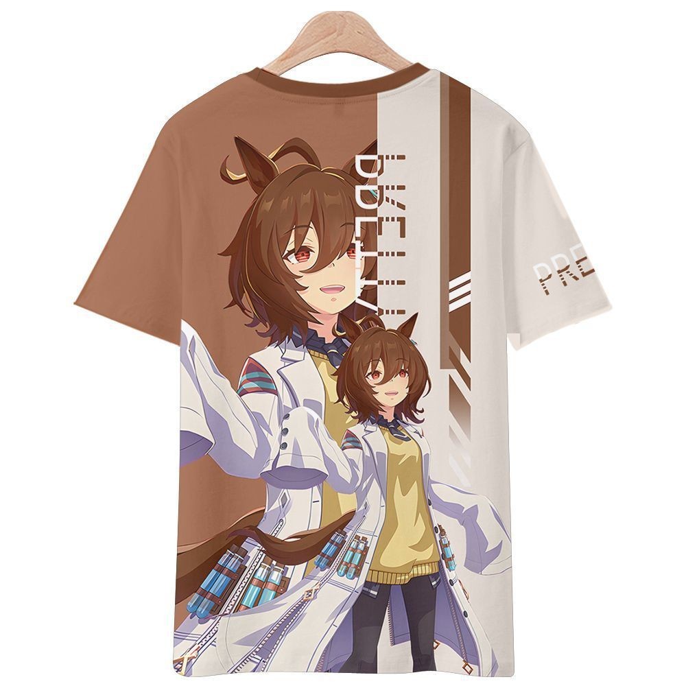 Áo thun cosplay Uma Musume Agnes Tachyon YB1, vải 3D, tay ngắn, phù hợp mùa hè