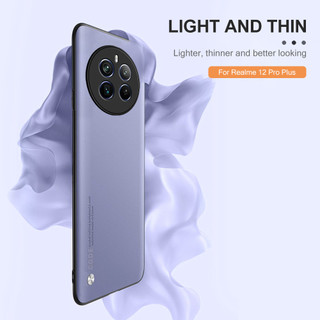 Ốp điện thoại Realme12 + Skin Feel Matte cho Realme 12 Pro Plus 12Pro + 12X 12 + Realme12pro 5G 2024 Vỏ điện thoại TPU bằng da mỏng Vỏ bảo vệ mềm Vỏ chống sốc