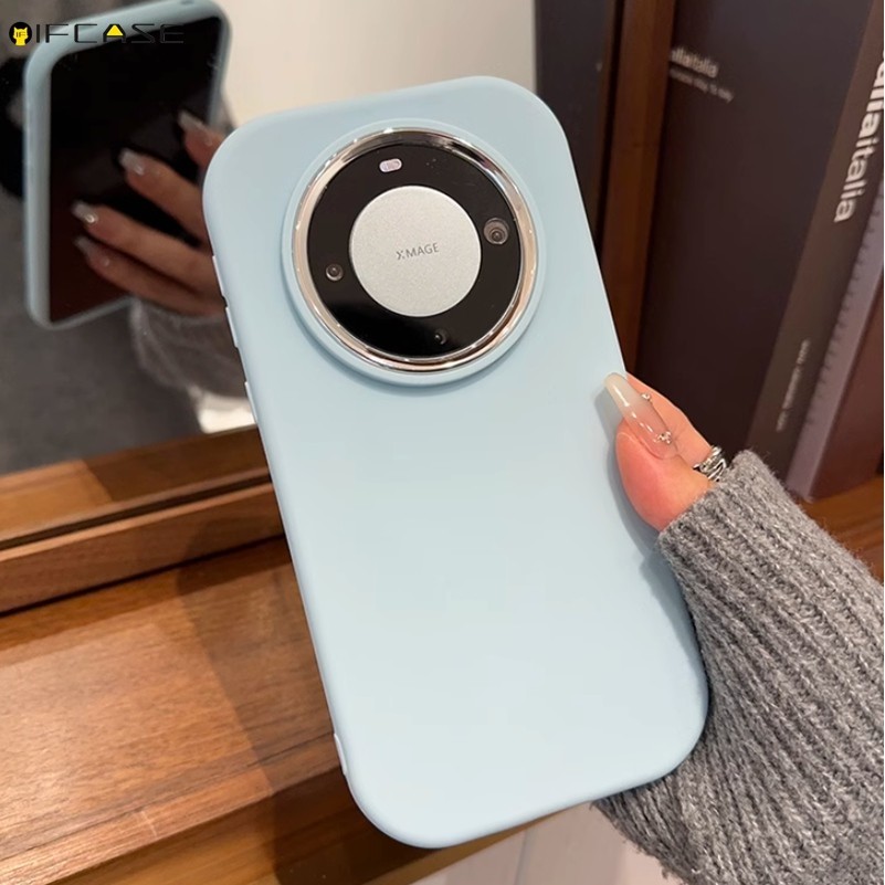 Dành Cho Honor X9A X9B X50 X50i X40 X40i GT X30 X30i Magic 6 Pro 4 Lite Vỏ Điện Thoại ins Hình Bầu Dục Dễ Thương Mạ Tròn Kẹo Màu Trơn Mờ Mờ Mờ Vỏ Silicon Mềm Vỏ