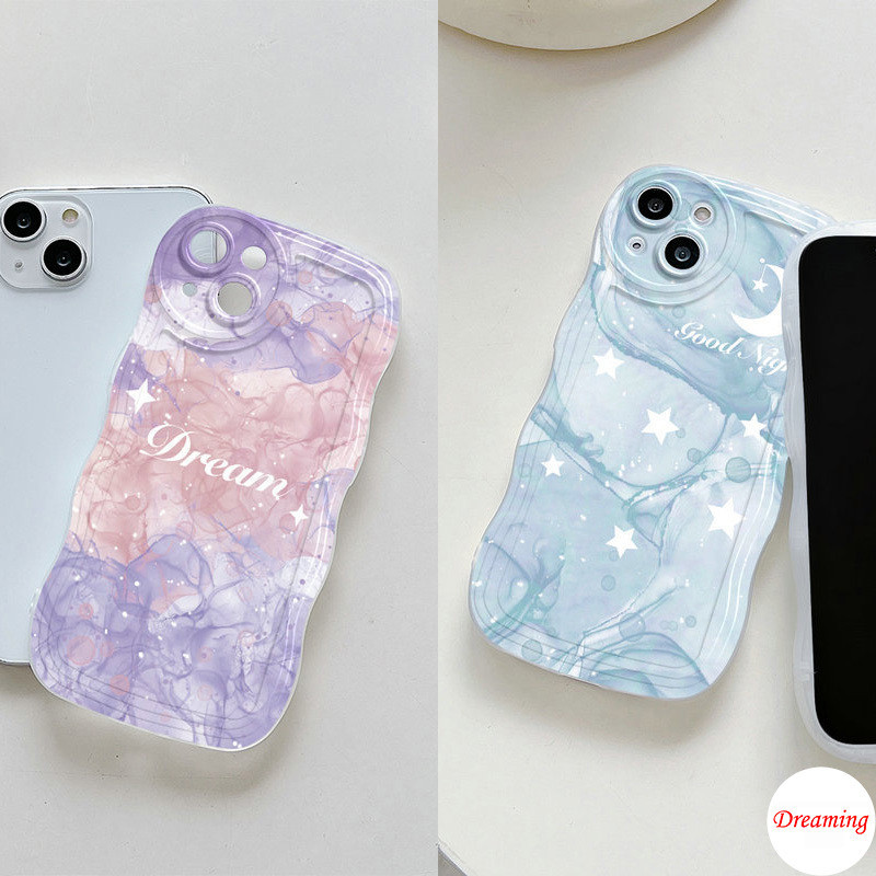 Ốp Lưng Cho Samsung Galaxy A05 A04 A03 A02 M02 A13 A14 A15 A22 A23 A24 A25 A31 A32 A33 A34 A35 A52 A53 A54 A55 A72 A73 Hình Bầu Dục Mắt Lớn Hoa Văn Sóng Hình Bầu Dục Họa Tiết Giấc Mơ Trăng Và Ngôi Sao