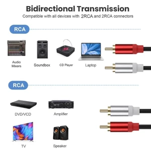 Dây cáp kết nối nam ONE 2RCA đến 2RCA cho TV khuếch đại hệ thống loa