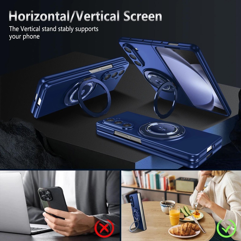 Dành Cho Samsung Galaxy Z Fold 6 5 4 3 Vỏ Từ Tính Giáp Chống Sốc 360 Xoay Vòng Giá Đỡ Xe Ô Tô Bảo Vệ Camera Gấp Bao