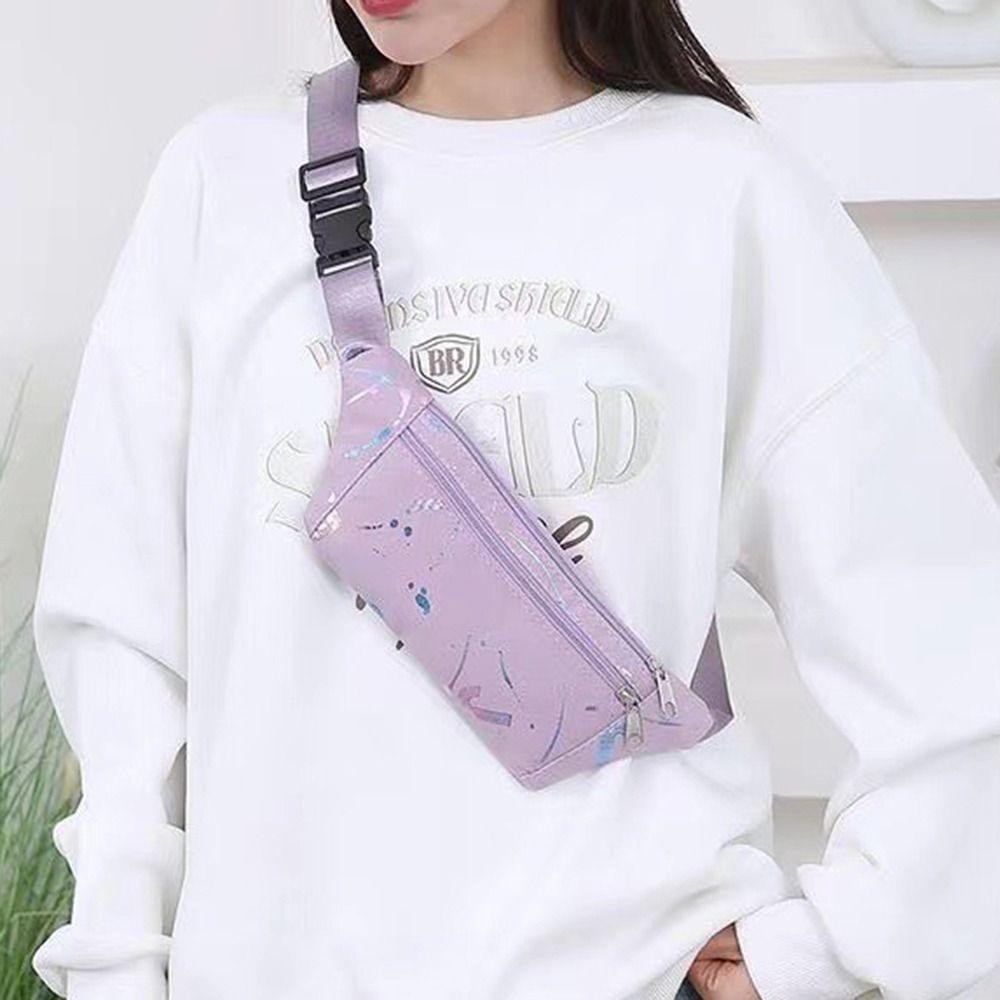 Túi đeo chéo ngực HOBBYIN, Túi thắt lưng Nylon chống mài mòn, Gói Fanny đa chức năng dung tích lớn thời trang dành cho nữ