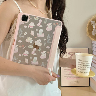Ốp lưng họa tiết chó con màu hồng Acrylic cứng Tương thích với Mini6 Mini7 A17Pro iPad 5 6 7 8 9 10th 11th A16 Air 11 13 Air4 Air5 10.9 "Pro10.5 Pro11 Pro12,9 2018 Bao da