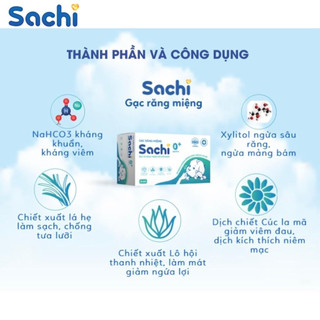 Hộp 30 Gạc Rơ Lưỡi SACHI / DR.PAPIE - Vệ Sinh Răng Miệng Cho Bé - SHC