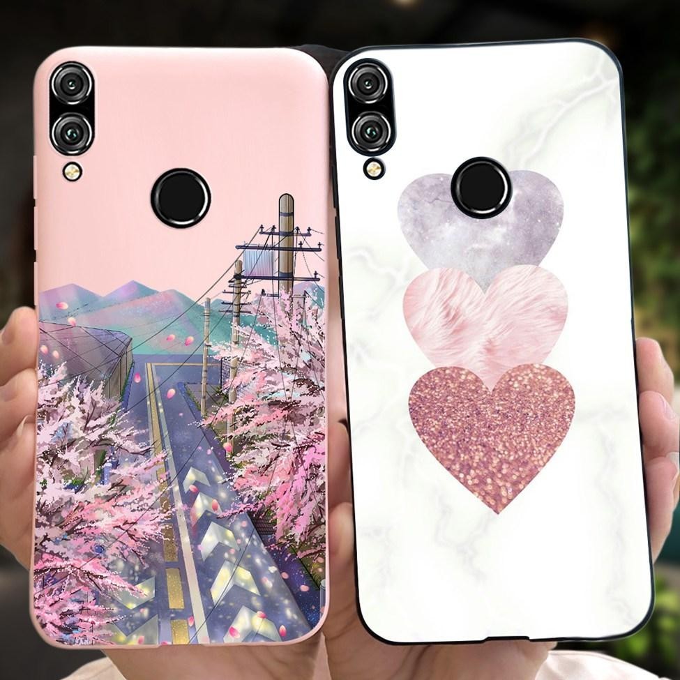 Honor 8X Vỏ JSN-L22 Kẹo Chống Sốc Silicon Ốp Lưng Điện Thoại Honor 8X Hoa Thời Trang Dễ Thương Mèo Phi Hành Gia Sơn