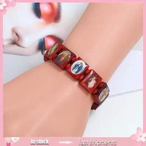 Yoi Thời Trang Gỗ Co Giãn Công Giáo Biểu Tượng Vòng Tay Thánh Chúa Giêsu Thánh Giá Đức Trinh Nữ Maria Tôn Giáo Unisex Vòng Tay 3 Màu